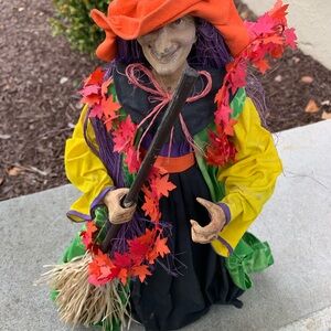 Vintage Halloween Witch Tree Topper or Table Decoration